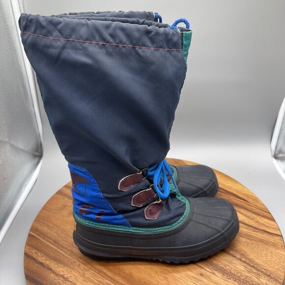 Sorel Kaufman Canada Tall Insulated Winter Snow Boots Teal Blue Women's Size 7 - Picture 1 of 6